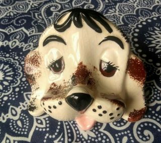 Vintage Ceramic Dog Puppy Eyeglass Sunglass Holder Stand Black White Brown