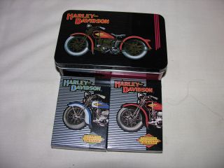 Harley Davidson Motorcycle Limited Edition Tin Playing Cards Packs 03 - 50s Opened 2