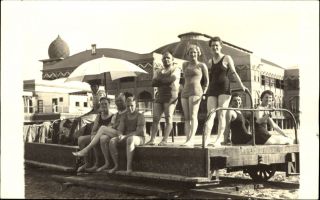 Rppc Lifeguards Vintage Bathing Suits Saltair Beach Great Salt Lake Utah 1926 - 40