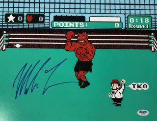 Mike Tyson Punch Out Signed 11x14 Boxing Photo - Auto Psa/dna