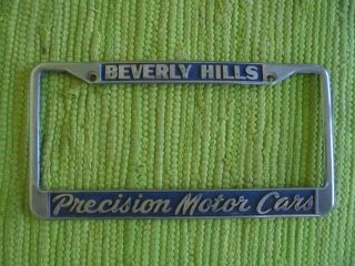 Vintage Precision Motor Cars Porsche Dealer License Plate Frame Beverly Hills Ca