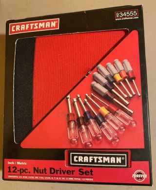 Vintage Craftsman Usa Nut Driver Set 12 Piece Kit Metric And Standard Sae (nos)