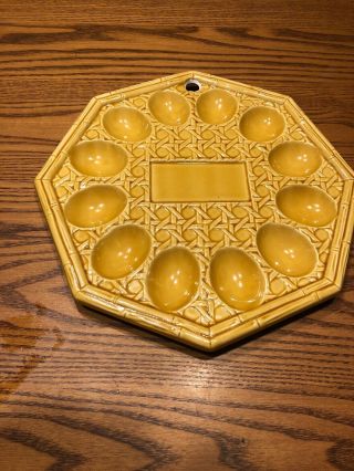 Vintage Japan Ceramic Deviled Egg Plate Platter Dish Wall Kitchen Decor Octagon