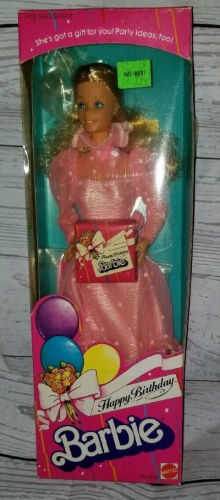 Vintage Mattel 1983 Happy Birthday Barbie 1922 Nrfb Pink Dress