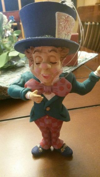 Vintage Dept 56 Alice In Wonderland Series Mad Hatter 75817 Christmas Ornament