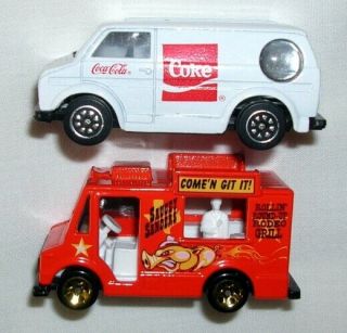 Vintage 1988 Hartoy Coke Van 1983 Hot Wheels Saucey Sanders Food Truck Die Cast