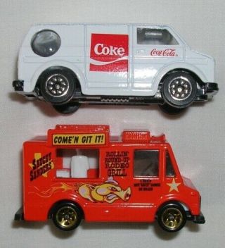 Vintage 1988 Hartoy Coke Van 1983 Hot Wheels Saucey Sanders Food Truck Die Cast 2