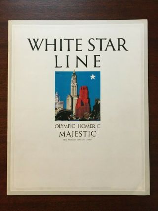 White Star Line Olympic - Homeric - Majestic Booklet - 1920 