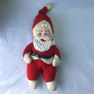 Vintage 1950 ' s Rushton Rubber Face Plush Body Christmas Santa Claus Doll 2