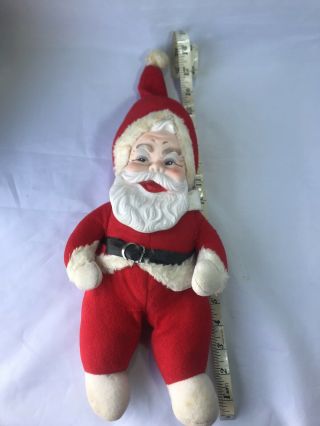 Vintage 1950 ' s Rushton Rubber Face Plush Body Christmas Santa Claus Doll 3
