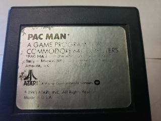 Vintage Pac Man Cartridge (1983) For Commodore 64 C - 64 Or C128 In C64 Mode