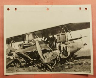 Early Airplane Wwi Bomber Crash Photograph 7.  5x9.  5 L133244