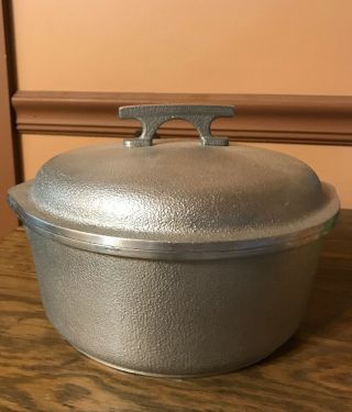 Vintage Hammered Cast Aluminum Sauce Pot Pan Covered Lid 8.  5in Queensware