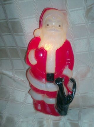 Vtg Lighted 1968 Empire Blow Mold Christmas Santa Claus Plastic 13 " Tall