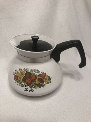 Vintage Corning Ware Spice Of Life 6 Cup Tea Pot P - 104 - 8
