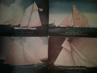 Pimpernel Nautical Clipper Ships Placemats Set Of 4 Wood Cork 12 X 16 Vintage