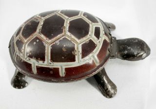 Vintage Walking Turtle “clockwork Type” Wind Up Tin Toy Circa 1950’s