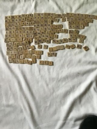 Wooden Tiles 200 Vintage Scrabble Game Letters Wood Authentic Crafts