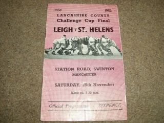 Vintage 1952 Lancashire Cup Final Leigh V St Helens @ Swinton 29th November