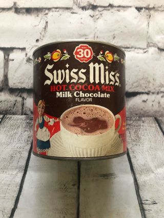 Vintage Swiss Miss Hot Cocoa 30 Oz Container Claymation Doll Collectible 1976
