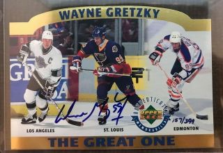 1996 - 97 Upper Deck Wayne Gretzky The Great One Autograph 157/399 3x5
