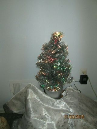 24 " Tall Hallmark Vintage Fiber Optic Color Changing Christmas Tree