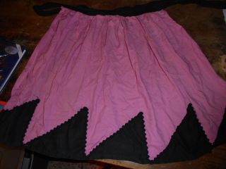 Vintage Pink And Black Ric Rac Adult Half Apron For Repair Crafting Housewife