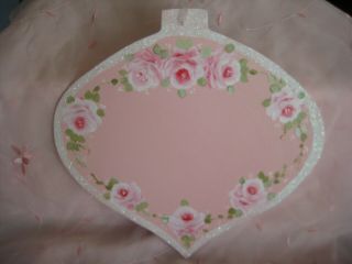 Pink Christmas Orn Custom Plaque Sign Roses Hp Chic Shabby Vintage Cottage Decor