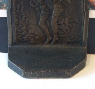 Vintage Bronze Bookends Romantic Lovers Couple Caught In The Storm Art Deco SU7 3