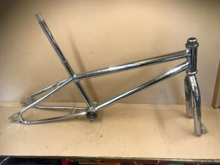 1980s Unknown Chrome Race Bmx Frame And Forks Raleigh Burner Old Bmx