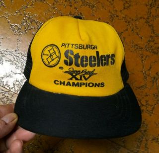 Vtg 1980 Pittsburgh Steelers Bowl Xiv 14 Champions Snapback Cap Hat