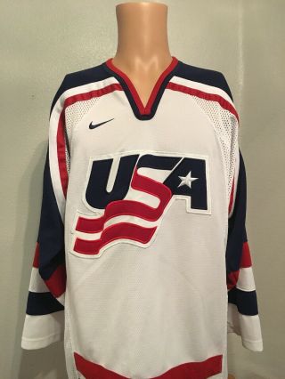 Stitched Men’s Vintage Nike Team Usa Olympics Hockey Jersey Sz.  M