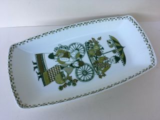 Vintage Figgio Flint Turi Design Market Green Ceramic Porcelain Dish NORWAY 70s 2