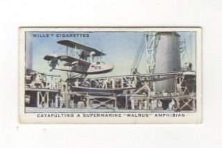 Wills Naval Cigarette Card.  31 Supermarine Walrus Amphibian On Hmas Sydney