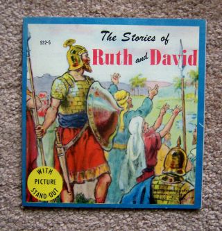 Vintage - Ruth And David - 1952 Small Stand - Out (pop - Up) Book - Bible Stories