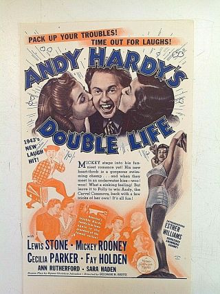 Vintage 1942 Movie Herald Andy Hardy 