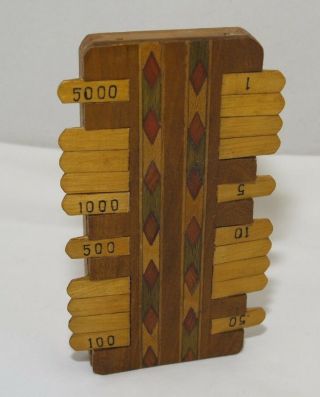 Vintage Wooden Bezique Card Game Score Points Counter Marker 1