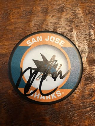Kevin Labanc Signed Hockey Puck San Jose Sharks Proof Autographed