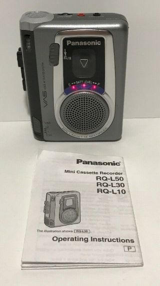 Vtg Panasonic Rq - L30 Handheld Cassette Recorder