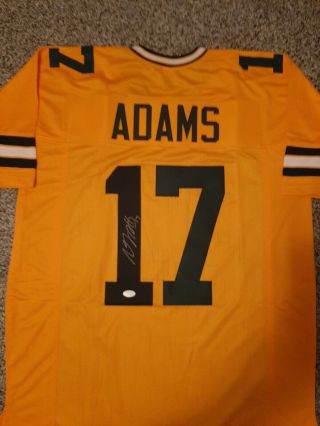 Davante Adams Autographed/signed Yellow Color Rush Jersey Green Bay Packers Jsa