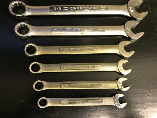 Vintage Craftsman V - Series 8 piece SAE Combination Wrench Set Made in USA 3