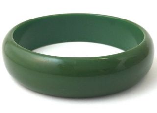 Vintage Green Bakelite Bangle Bracelet Early Plastic Costume Jewelry