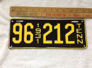 1931 Tennessee License Plate 96 - 212 Repainted