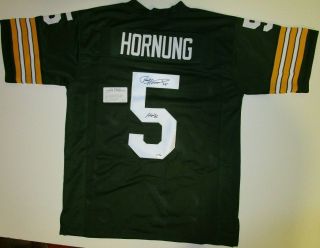 Paul Hornung Green Bay Packers Auto Autographed Signed Football Jersey Leaf
