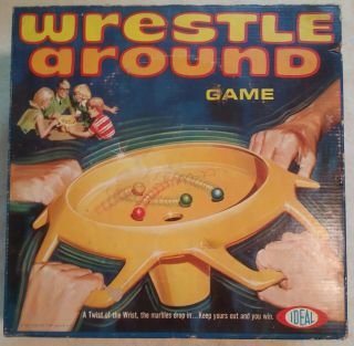 Vintage Wrestle Around Action Marble Game Ideal 1969 Complete