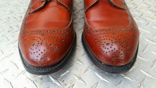 Vtg DEXTER Classic Brown Leather Sole Golf Shoes Sz 9.  5 D 3