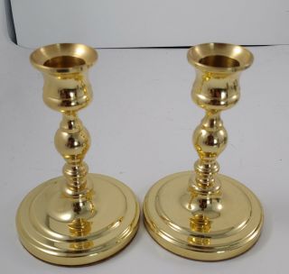 2 Vintage Baldwin Brass Candlestick Holders 4.  75 "