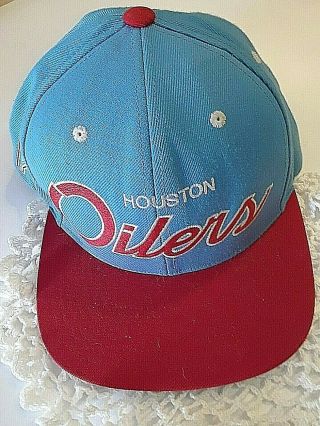 Houston Oilers Mitchell & Ness Vintage Baseball Hat/cap Snap Back Adjustment