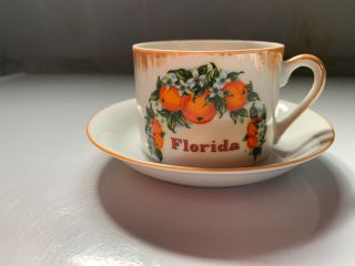 Vintage Walt Disney World Florida Orange Bird Cup & Saucer Set