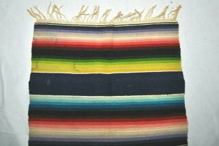 Vintage Hand WOVEN Mexican Tribal Wool Rug Runner Folk Art 16 